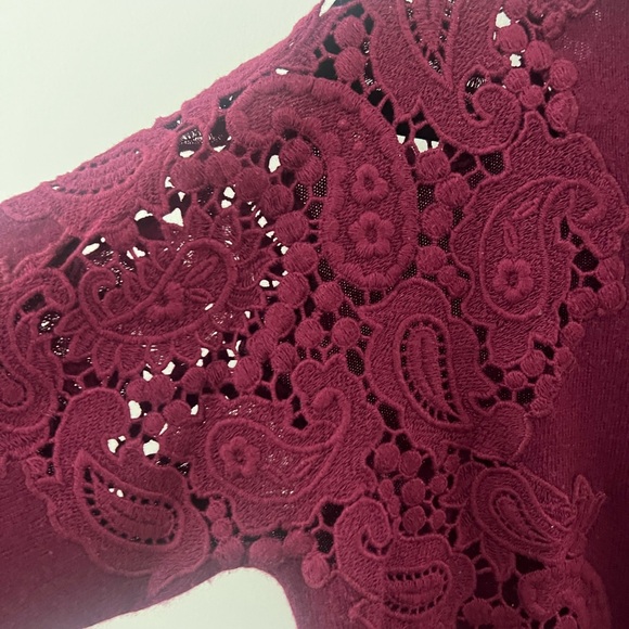 Ted Baker Tae Sweater - Scoop Neck Merino Wool Lace Knit Cut-Out - Picture 5 of 7